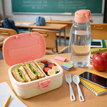 Plastic lunch box set with water bottle for school lunches