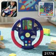 Musical steering wheel toy with colorful interactive buttons and lights