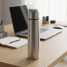 Stainless steel thermos with carry bag, ideal for outdoor trips