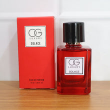Luxury Solace Eau De Parfum bottle with stylish matte-finish box