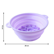 Silicone ice bath bowl folded flat for easy storage and travel
