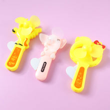 Portable manual hand press fan toy in mixed bright colors