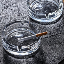Decorative crystal glass ashtray enhancing the aesthetic of any room.