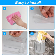 Drill-free mounted tissue dispenser holder installed on tiled surface