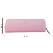 Close-up of makeup brush holder pouch zipper detail