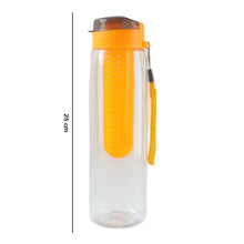 Close-up of large capacity water bottle with infuser and leakproof lid