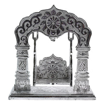 Shreeji Jhoolan silver-coated decorative swing crafted for Krishna idols
