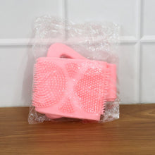 Silicone back scrubber belt designed for skin exfoliation and massage