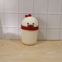 Box of mini desktop trash cans in chick design