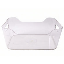 White background with storage box size guide