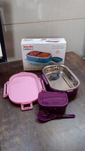 Stainless steel lunch box showing compact, sleek design