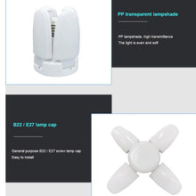 White colored LED fan blade bulb with foldable blades