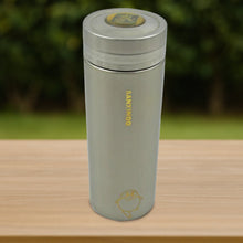 Sleek stainless steel vacuum insulated flask with a secure cap, ideal for daily hydration.