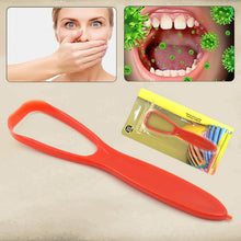 MintGuard plastic tongue cleaner with ergonomic handle for daily oral hygiene.