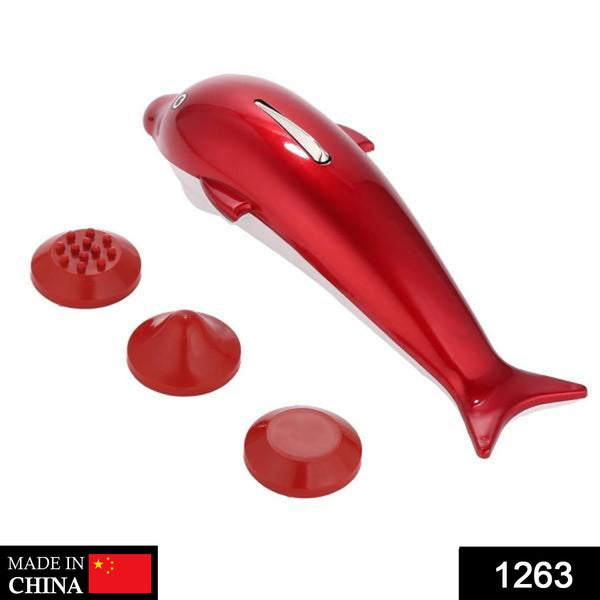 Close-up of the dolphin handheld massager with ergonomic handle