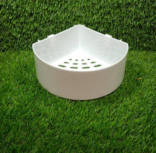 Empty triangle wall mount storage basket ready for use.