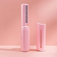 White rechargeable mini hair straightener with ceramic plates