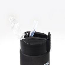 Side view of the 900ml BPA-free motivational water bottle, highlighting its slim profile.