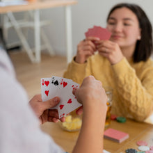 High-definition print on flexible playing cards for clear visibility.