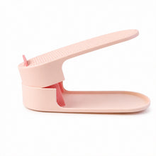 Space-saving shoe storage rack in small corner or closet