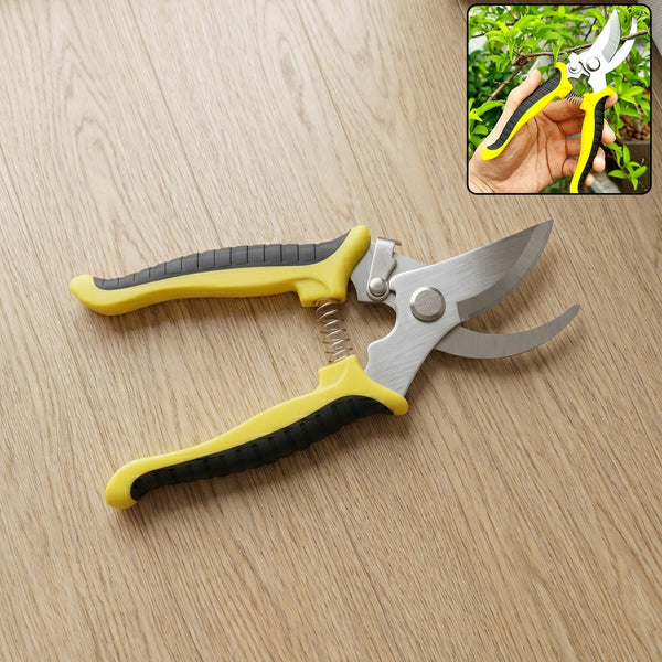 Heavy duty garden pruning shears with sharp stainless steel blades suitable for thick stems