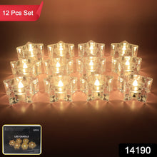 Close-up of smokeless LED tealight candles with crystal design