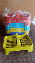 Image showing the dimensions of the plastic double soap dish stand.