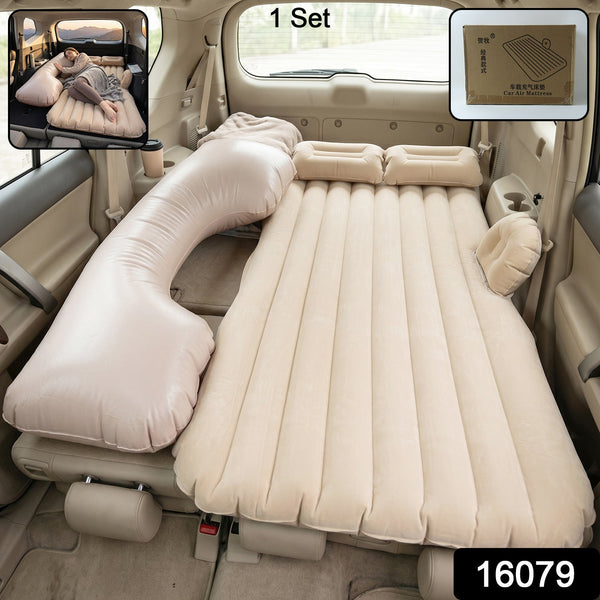 Product composite of portable inflatable car mattress with accessories