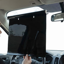 Car sun protection curtain installed