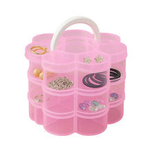Transparent flower-shaped 3-layer organizer box stacked view India