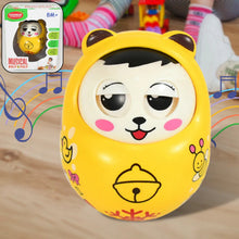 Multicolor musical roly poly toy with a cute animal face