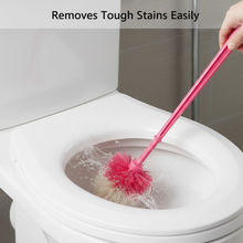 Side view showcasing the durable plastic construction of the toilet brush.