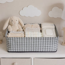 Foldable fabric cloth organizer basket with sturdy sides and handles