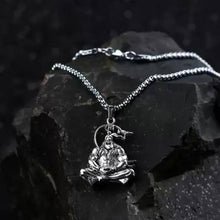 Close-up of the Hanuman Pendant, highlighting the intricate details of Bajrangbali.