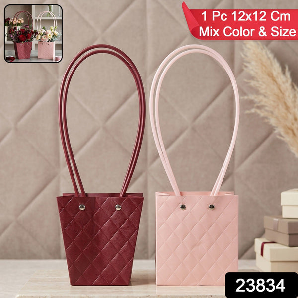 Pack of foldable waterproof flower packaging bags in assorted colors