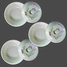 Premium 32-piece plastic dinnerware set arranged on a table.