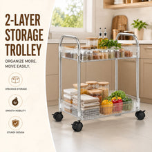 2 Layer Storage Trolley with Wheels – Compact & Movable Organizer