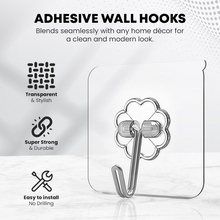 Diagram showing 6cm length and width of the stainless steel adhesive hook.
