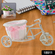 Cycle-shaped plastic flower vase for indoor decoration