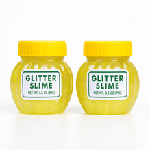 Children's hands engaging with soft jar slime, promoting sensory development and imaginative play.