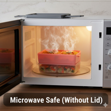 Plastic 2 Layer Leak Proof 3 Compartment Lunch Box for Office  (1 Pc)