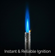Front view of the ChefArmor stainless steel gas lighter with ergonomic handle.