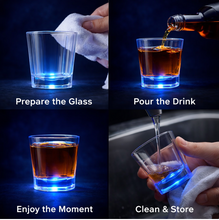 Transparent LED party shot glass with flashing lights