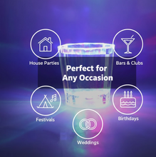 Multi-colour LED illuminated shot glasses for celebration