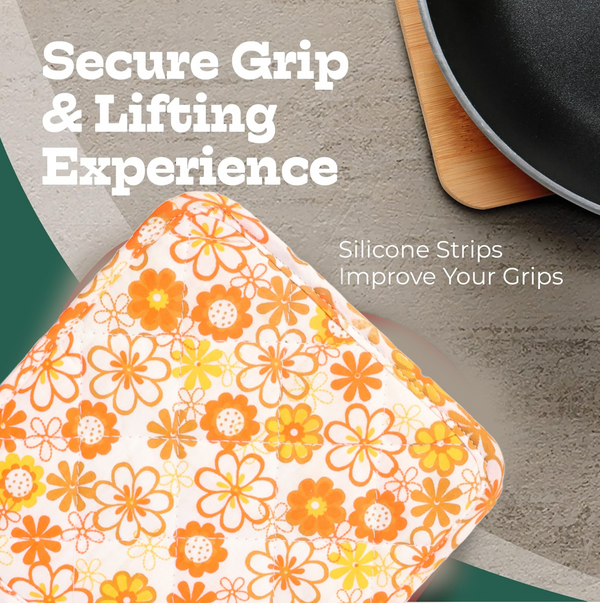 Kitchen Heat Resistant Quilted Pot Holder & Oven Mitt Pad (1 Pc / 16x16 Cm)