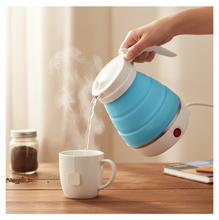 Electric kettle boiling water quickly, highlighting its fast heating feature.