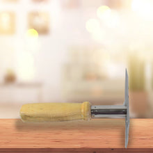 Ergonomic wooden handled stainless steel potato masher for smooth mashed potatoes