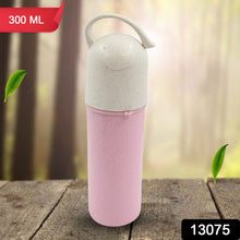 Travel Coffee Cup Portable Water Bottle Wheat Straw Coffee Tea Mug Coffee Mug with Lids & Handle for Coffee Tea Portable for School (300 ML Approx)