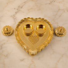 Design view of heart-shaped kumkum holder