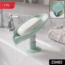 Elegant wall-mounted soap holder with suction cups in a bathroom setting